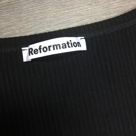 Reformation | Nassau Black Ribbed Tank Dress Sz M - Picture 6 of 8